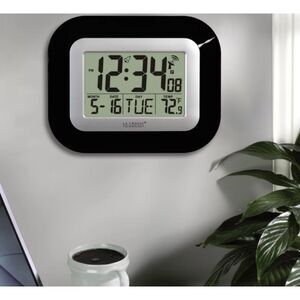 La Crosse Atomic Digital Wall Clock with Indoor/Outdoor Temperature